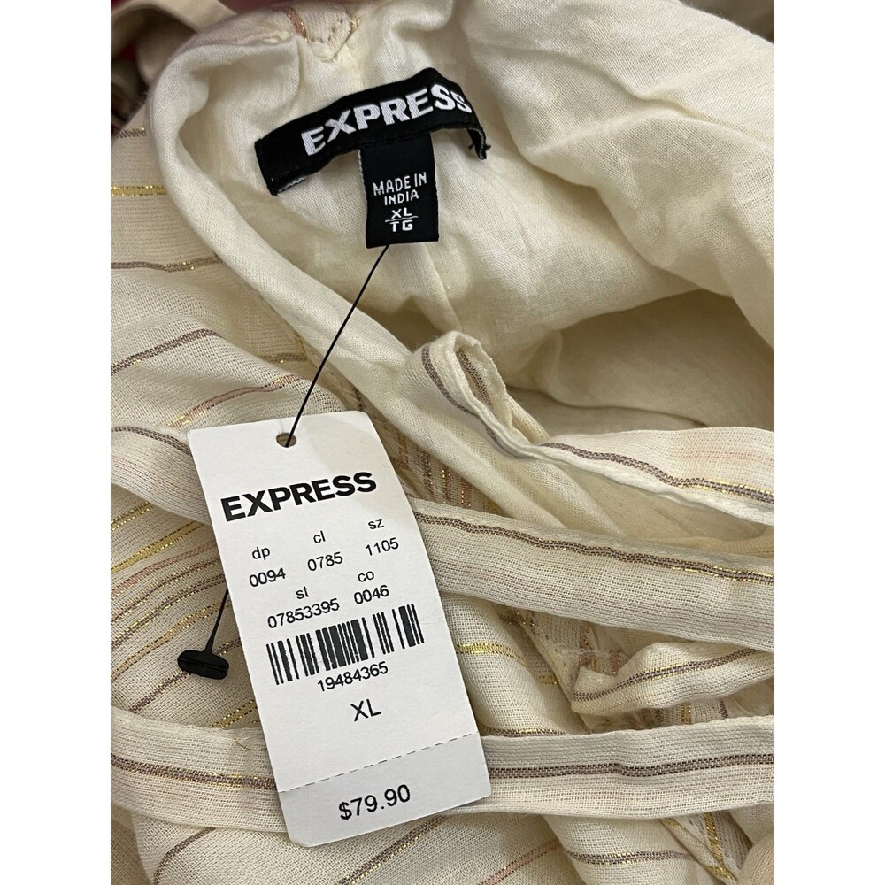 Express NWT Sundress XL Spaghetti Straps Maxi Dress Beach Cottagecore Coastal - Picture 9 of 10